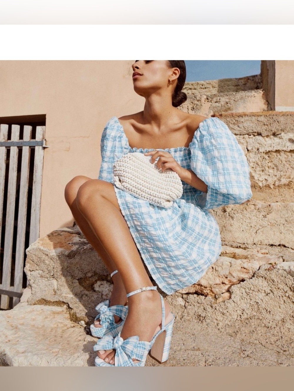 Loeffler Randall Natalia Gingham Platform Sandals Size 8 🦋🦋🦋